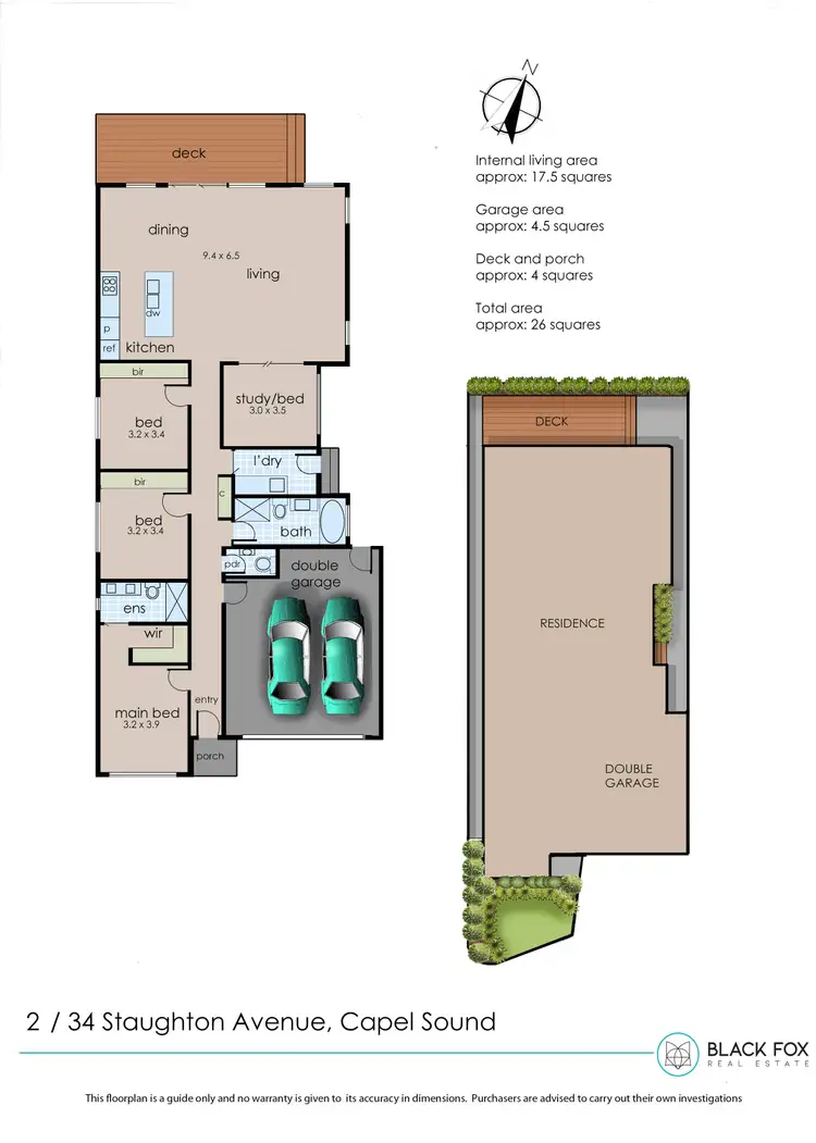 Floorplan of Homely villa listing, 1/34 Staughton Avenue, Capel Sound VIC 3940