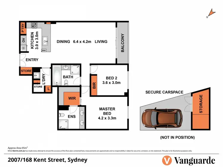 Floorplan of Homely apartment listing, 2007/168 Kent Street, Sydney NSW 2000
