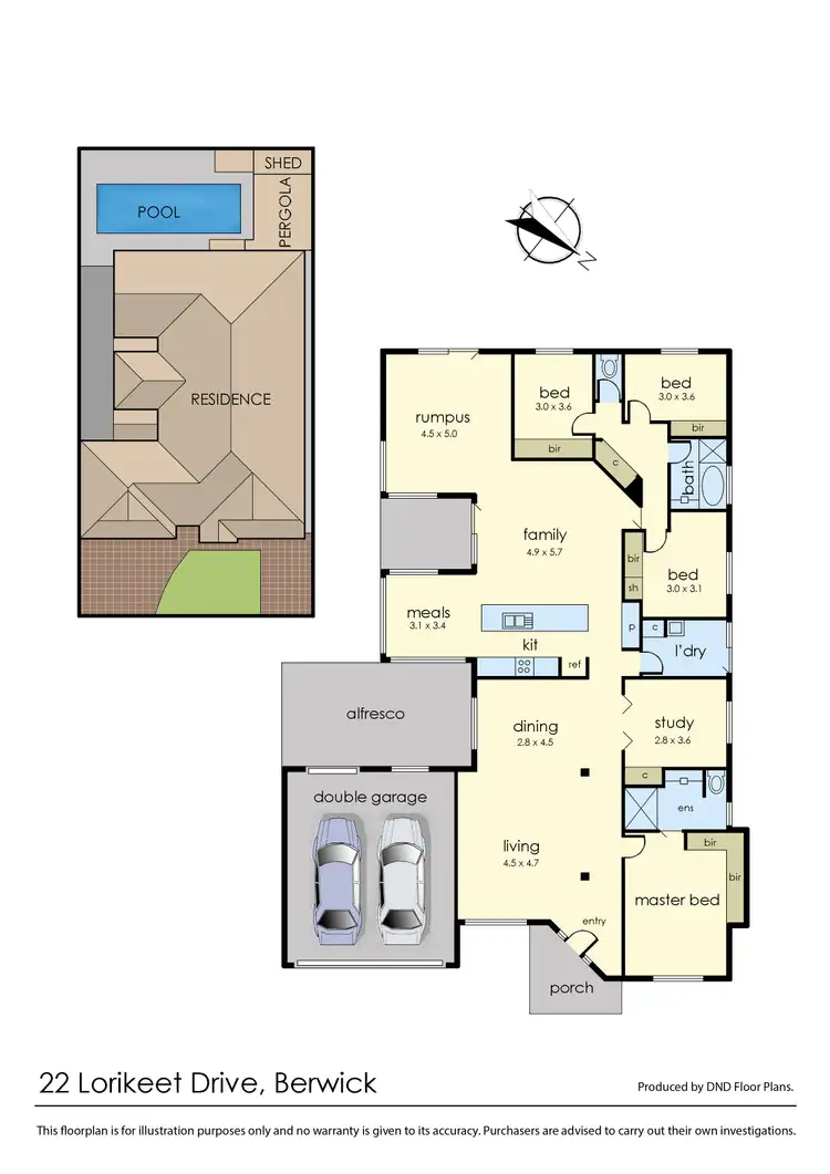 Floorplan of Homely house listing, 22 Lorikeet Drive, Berwick VIC 3806