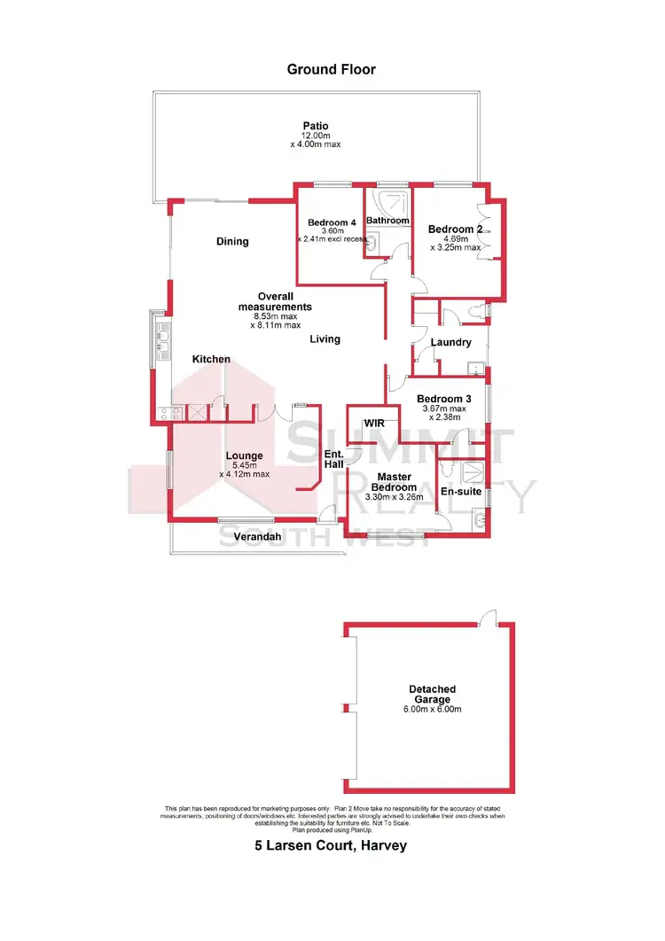Floorplan of Homely house listing, 5 Larsen Court, Harvey WA 6220