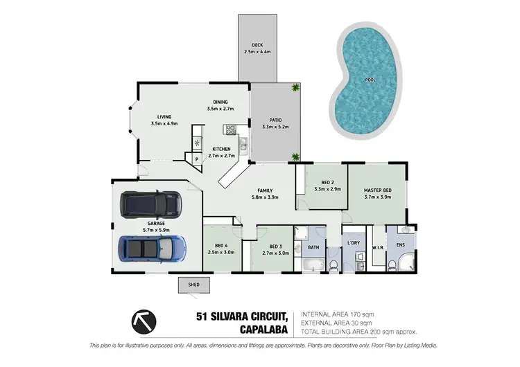Floorplan of Homely house listing, 51 Silvara Circuit, Capalaba QLD 4157