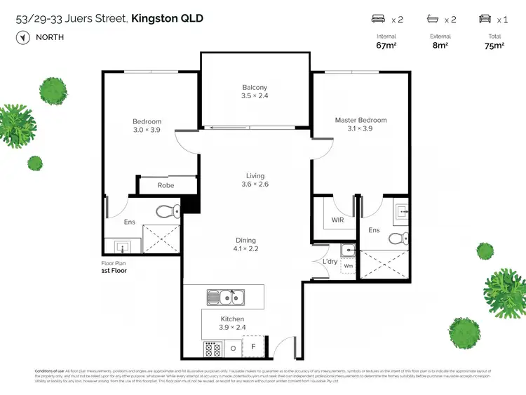Floorplan of Homely apartment listing, Level 1/53/29-33 Juers Street, Kingston QLD 4114