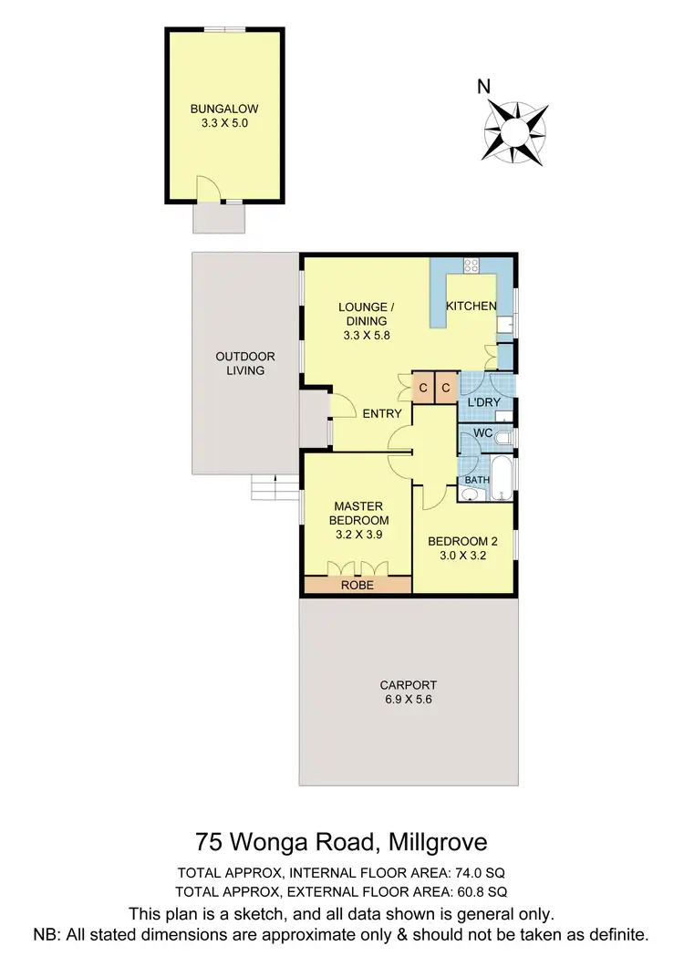 Floorplan of Homely house listing, 75 Wonga Road, Millgrove VIC 3799