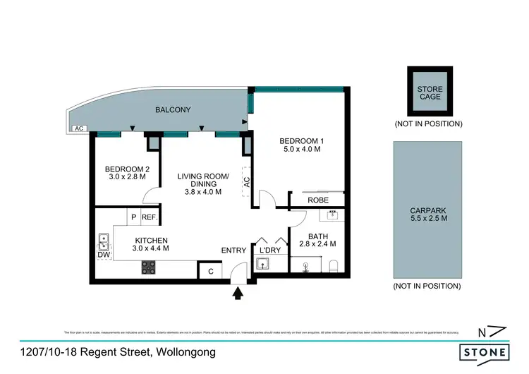 Floorplan of Homely apartment listing, 1207/10-18 Regent Street, Wollongong NSW 2500