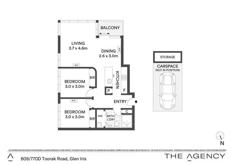 Floorplan of Homely apartment listing, 609/770D Toorak Road, Glen Iris VIC 3146