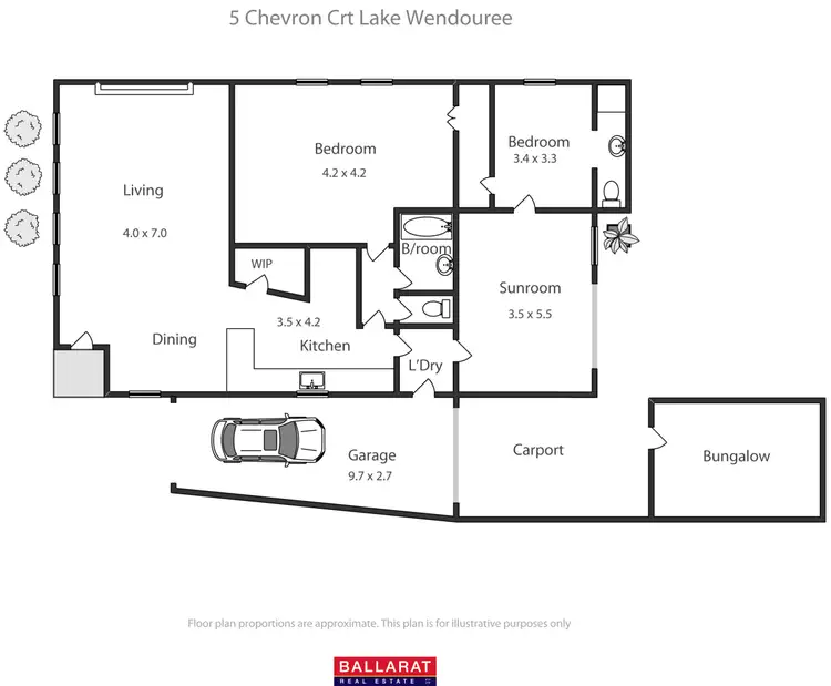 Floorplan of Homely unit listing, 5 Chevron Court, Lake Wendouree VIC 3350