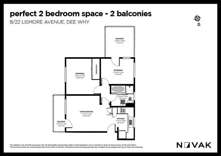 Floorplan of Homely apartment listing, 8/22 Lismore Avenue, Dee Why NSW 2099