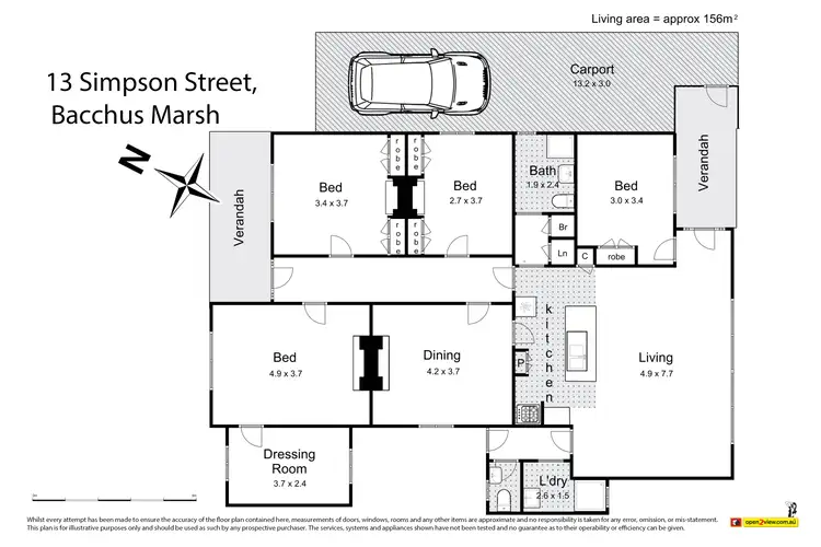 Floorplan of Homely house listing, 13 Simpson Street, Bacchus Marsh VIC 3340