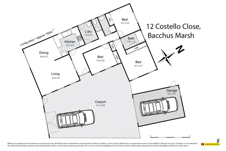 Floorplan of Homely house listing, 12 Costello Close, Bacchus Marsh VIC 3340