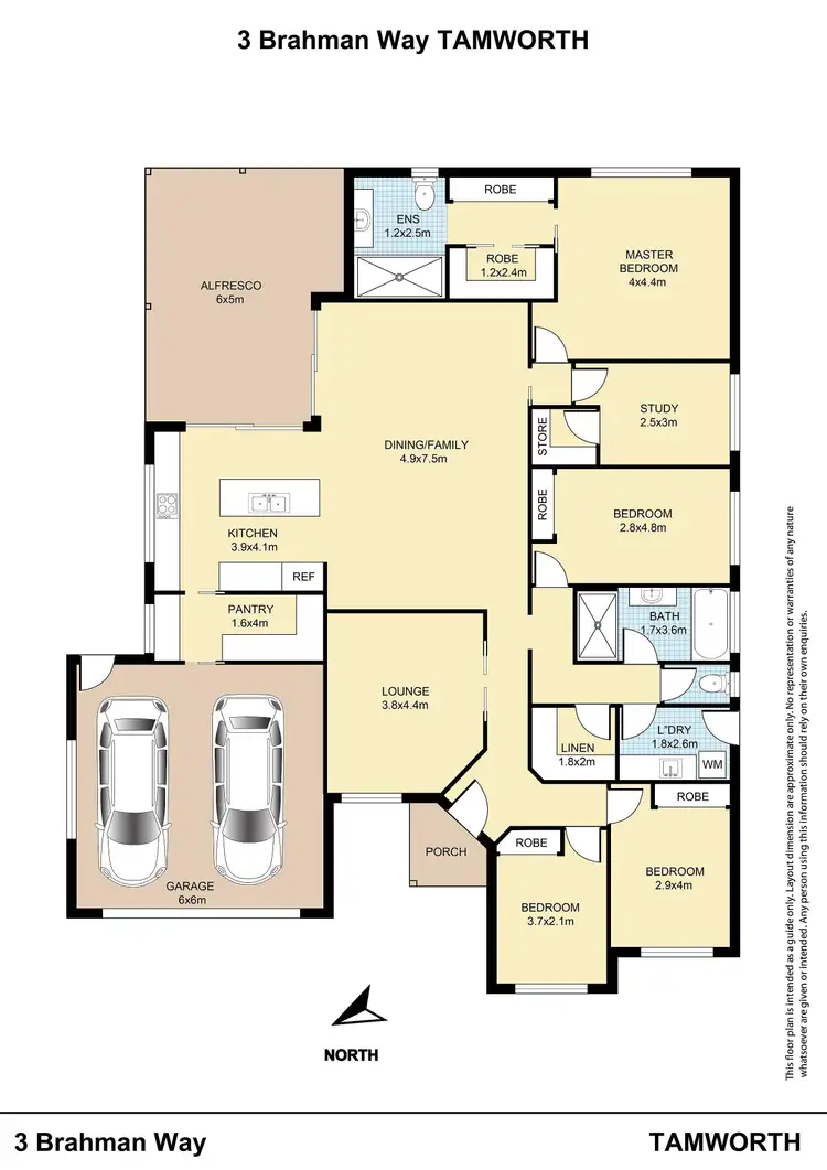 Floorplan of Homely house listing, 3 Brahman Way, Tamworth NSW 2340