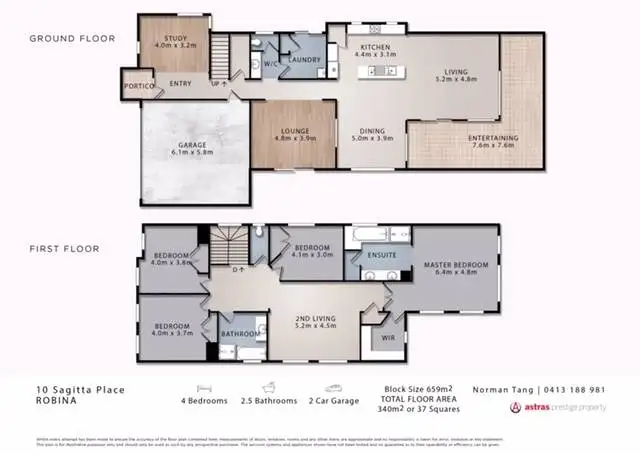 Floorplan of Homely house listing, 10 Sagitta Place, Robina QLD 4226