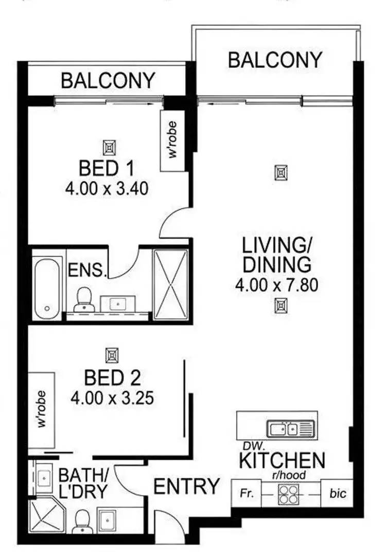 Floorplan of Homely apartment listing, 915/27 Colley Terrace, Glenelg SA 5045