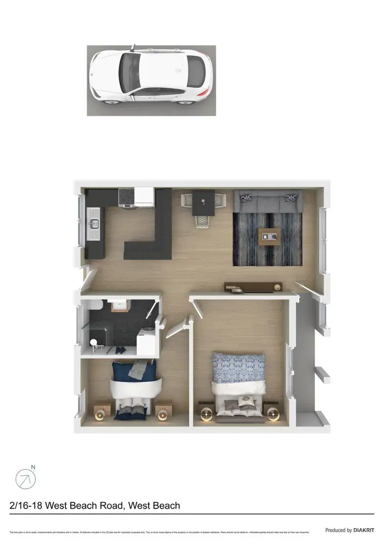 Floorplan of Homely unit listing, 2/16-18 West Beach Road, West Beach SA 5024