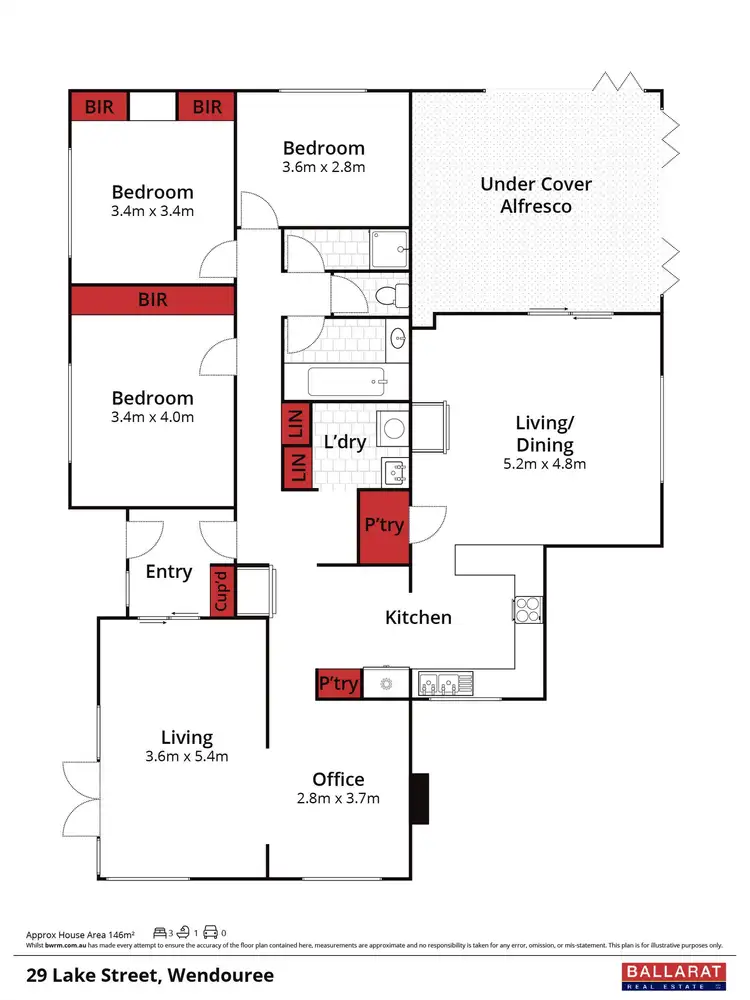 Floorplan of Homely house listing, 29 Lake Street, Wendouree VIC 3355