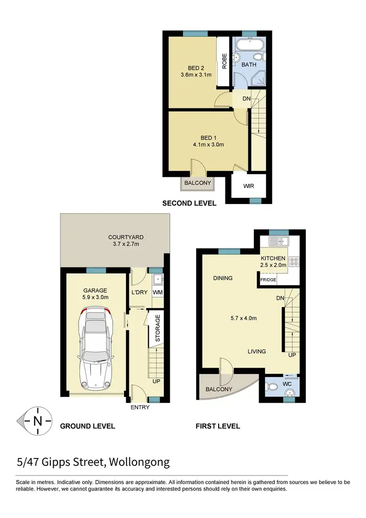 Floorplan of Homely townhouse listing, 5/47 Gipps Street, Wollongong NSW 2500