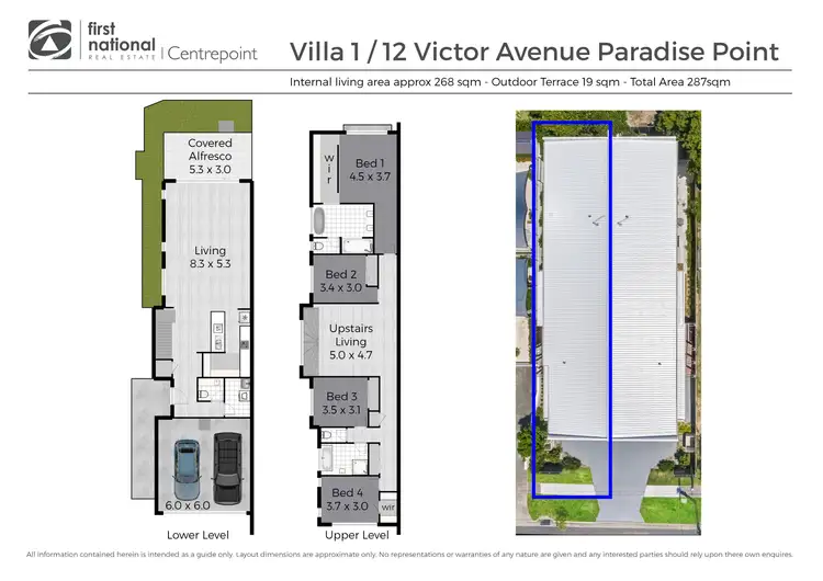 Floorplan of Homely semi-detached listing, 1/12 Victor Avenue, Paradise Point QLD 4216