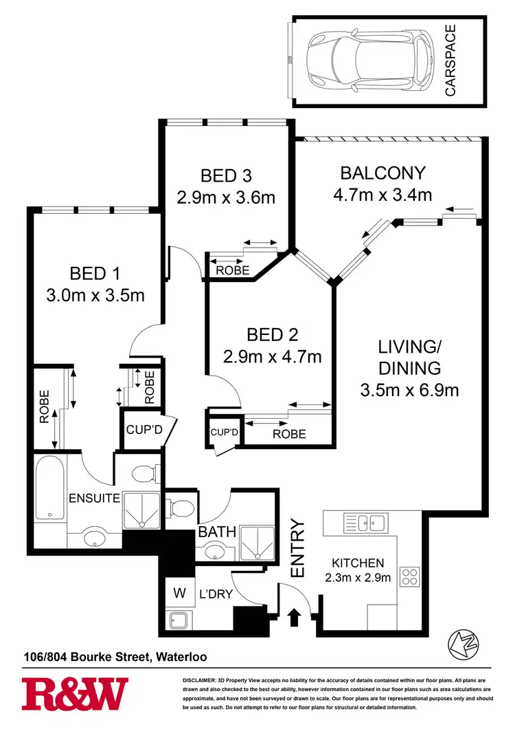 Floorplan of Homely apartment listing, 106/804 Bourke Street, Waterloo NSW 2017