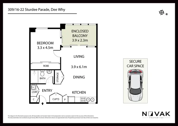 Floorplan of Homely apartment listing, Level 3/309/16-22 Sturdee Parade, Dee Why NSW 2099