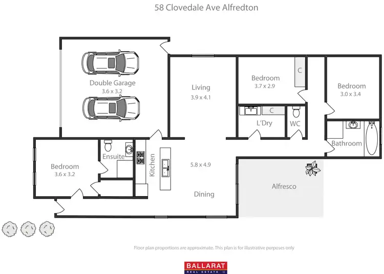 Floorplan of Homely house listing, 58 Clovedale Avenue, Alfredton VIC 3350