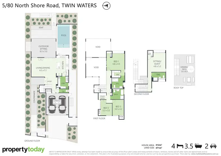 Floorplan of Homely house listing, 5/80 North Shore Road, Twin Waters QLD 4564