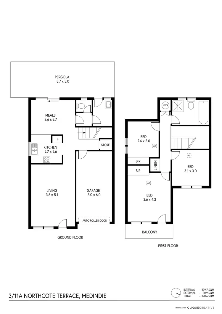 Floorplan of Homely townhouse listing, 3/11a Northcote Terrace, Medindie SA 5081