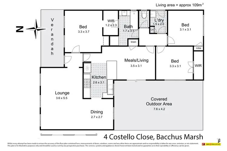 Floorplan of Homely house listing, 4 Costello Close, Bacchus Marsh VIC 3340