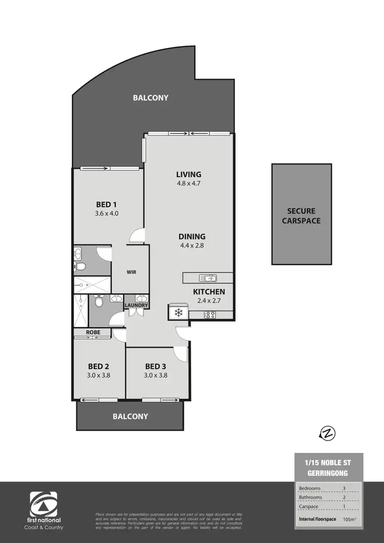 Floorplan of Homely apartment listing, 1/15 Noble Street, Gerringong NSW 2534