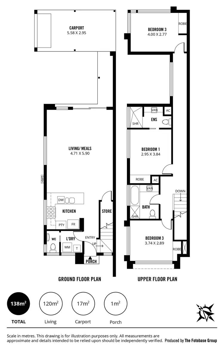 Floorplan of Homely townhouse listing, 1D Fry Court, Campbelltown SA 5074