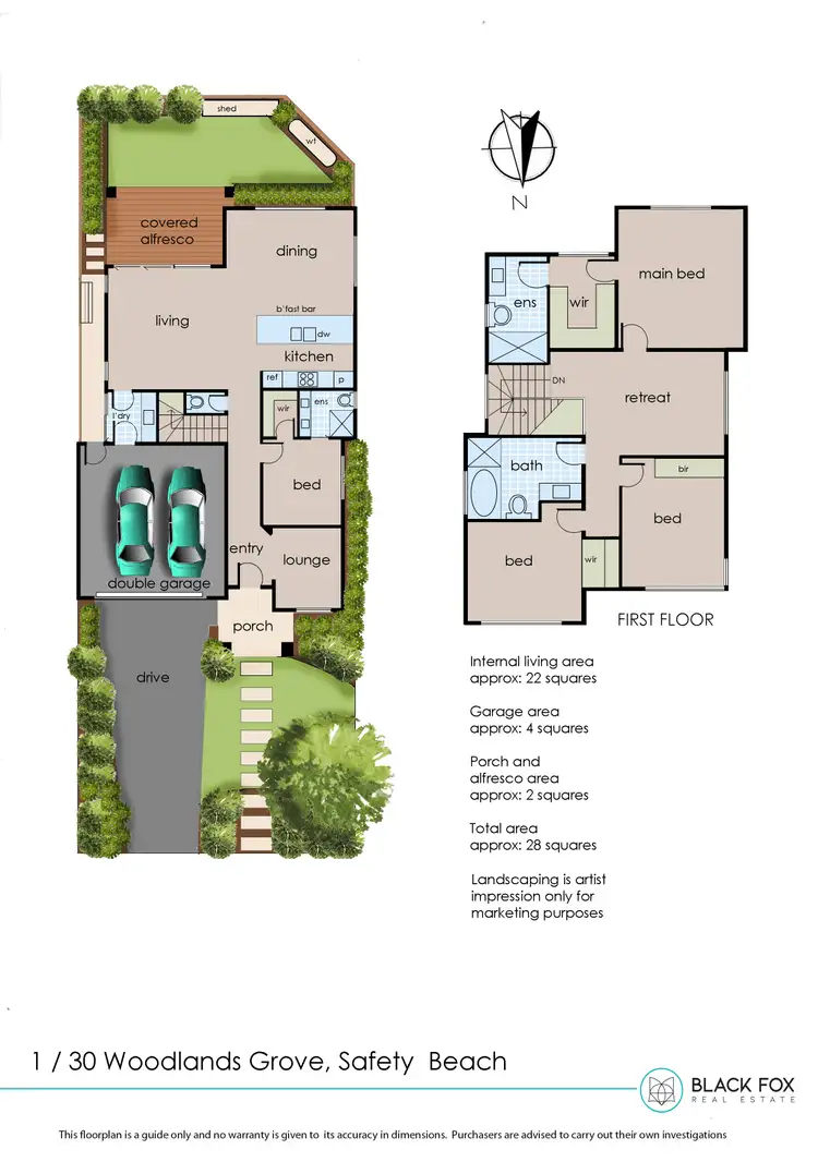 Floorplan of Homely townhouse listing, 2/30 Woodlands Grove, Safety Beach VIC 3936