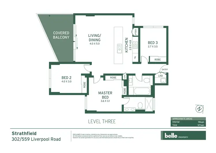 Floorplan of Homely apartment listing, 302/559 Liverpool Road, Strathfield NSW 2135