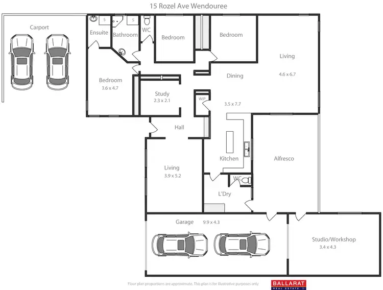 Floorplan of Homely house listing, 15 Rozel Street, Wendouree VIC 3355