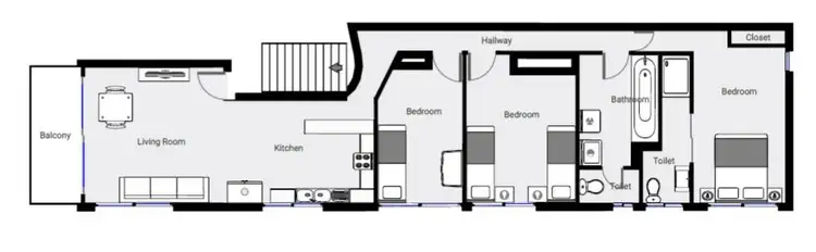 Floorplan of Homely unit listing, 2/86 Esplanade, Golden Beach QLD 4551