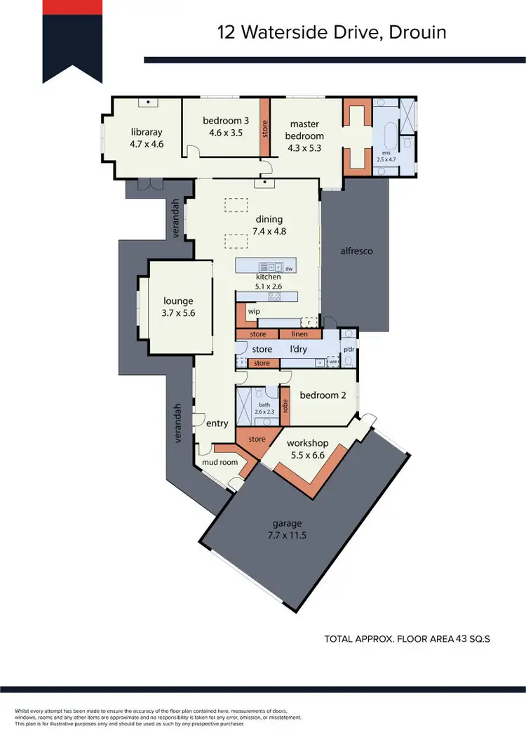Floorplan of Homely house listing, 12 Waterside Drive, Drouin VIC 3818