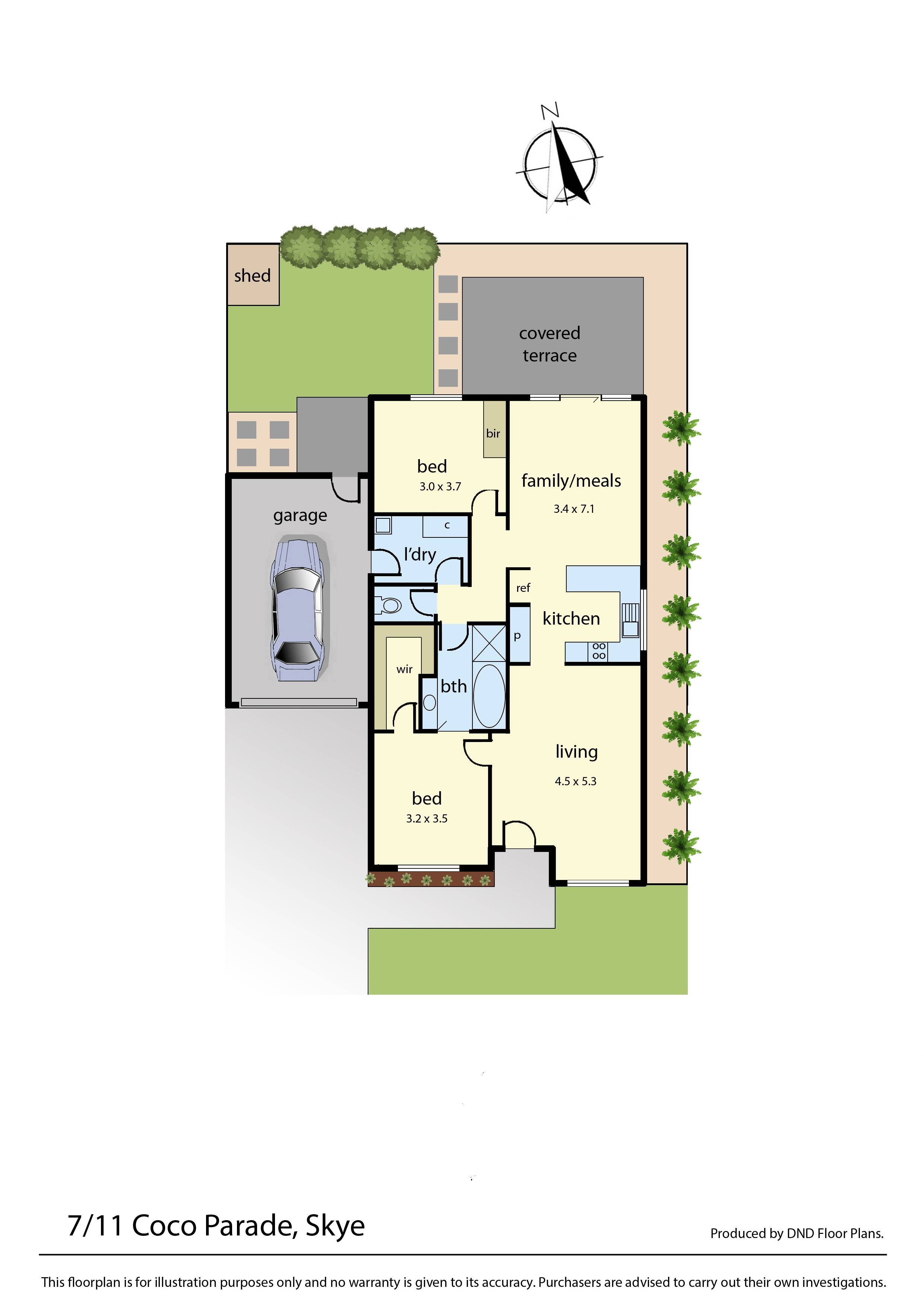Floorplan of Homely unit listing, 7/11 Coco Parade, Skye VIC 3977