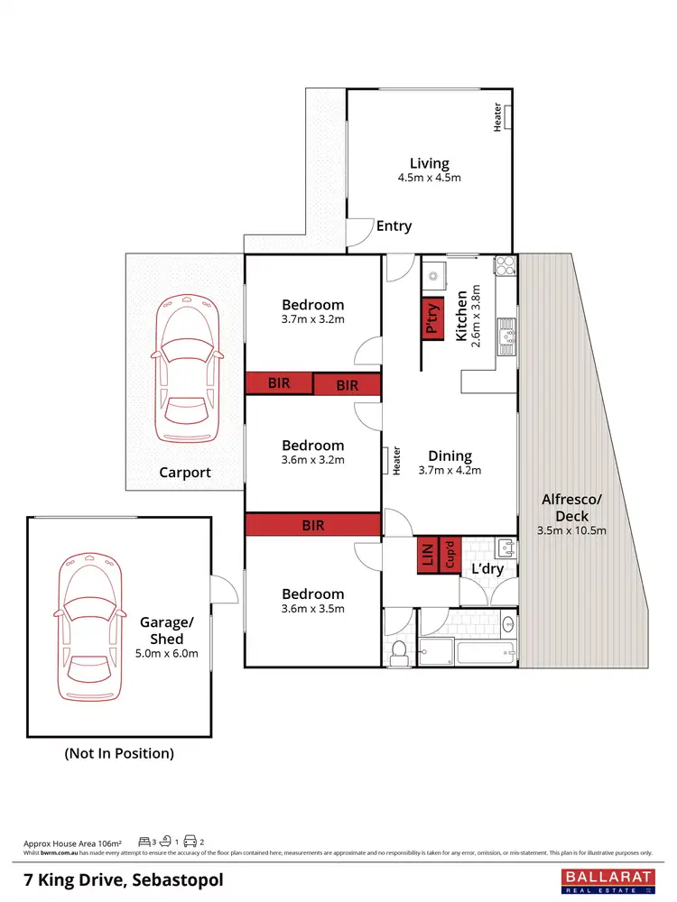 Floorplan of Homely house listing, 7 King Drive, Sebastopol VIC 3356