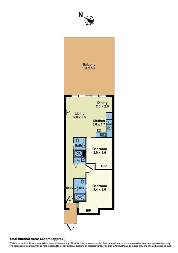 Floorplan of Homely apartment listing, 3/58 La Scala Avenue, Maribyrnong VIC 3032
