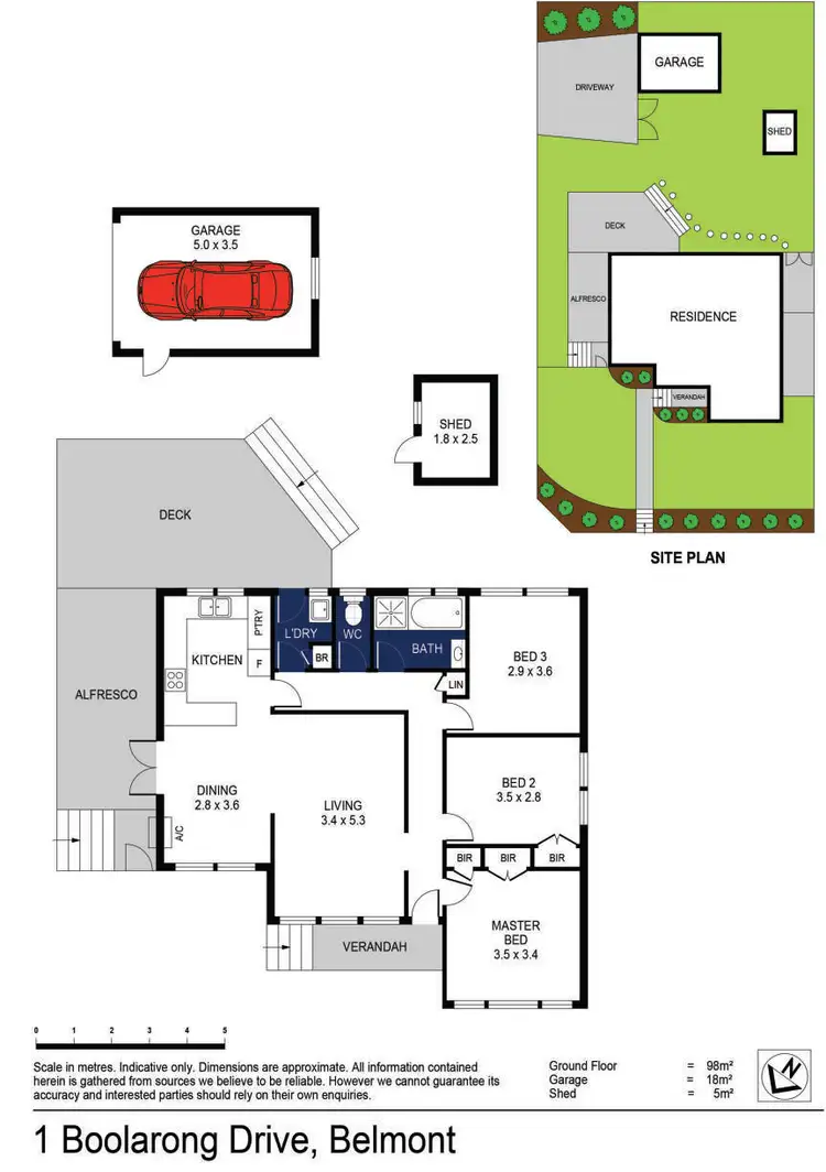 Floorplan of Homely house listing, 1 Boolarong Drive, Belmont VIC 3216