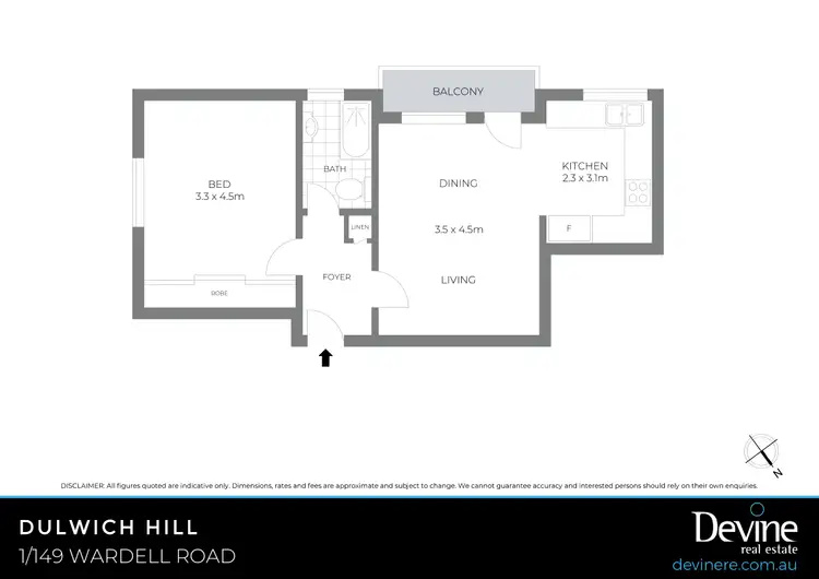Floorplan of Homely unit listing, 1/149 Wardell Road, Dulwich Hill NSW 2203