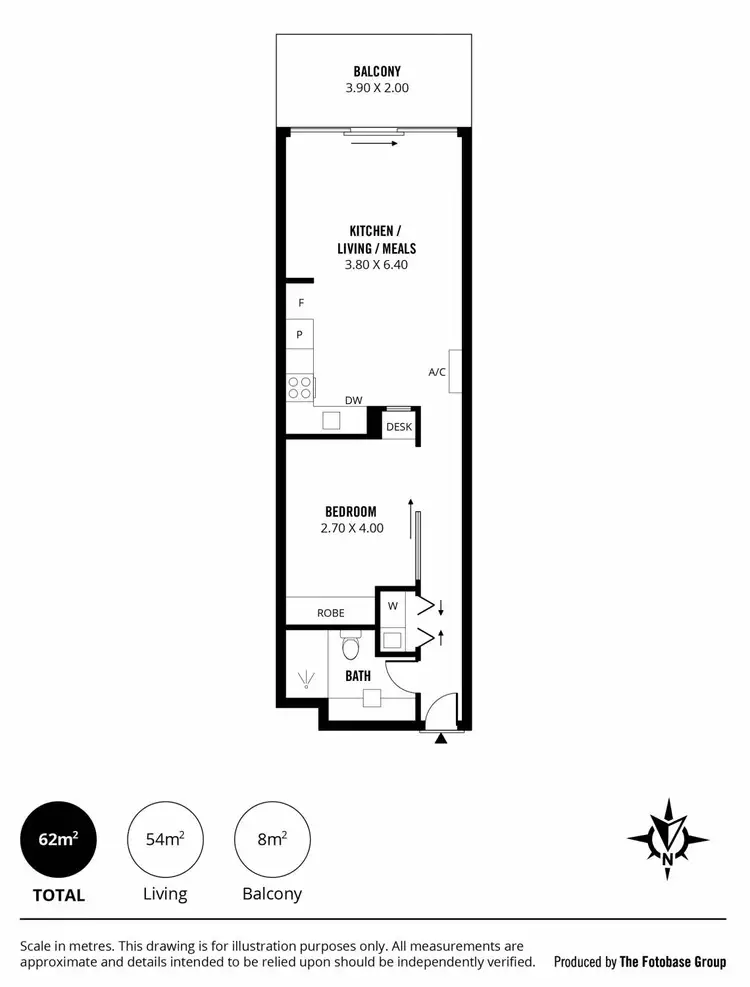 Floorplan of Homely apartment listing, 304/5 Prince Court, Adelaide SA 5000