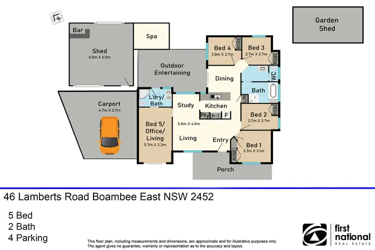 Floorplan of Homely house listing, 46 Lamberts Road, Boambee East NSW 2452