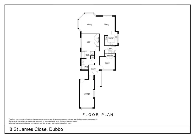 Floorplan of Homely semi-detached listing, 8 St James Close, Dubbo NSW 2830