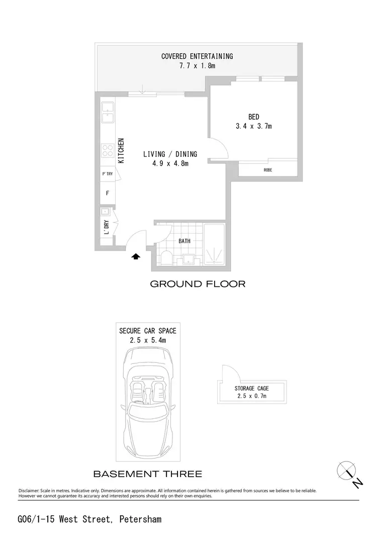Floorplan of Homely apartment listing, G06/1-15 West Street, Petersham NSW 2049