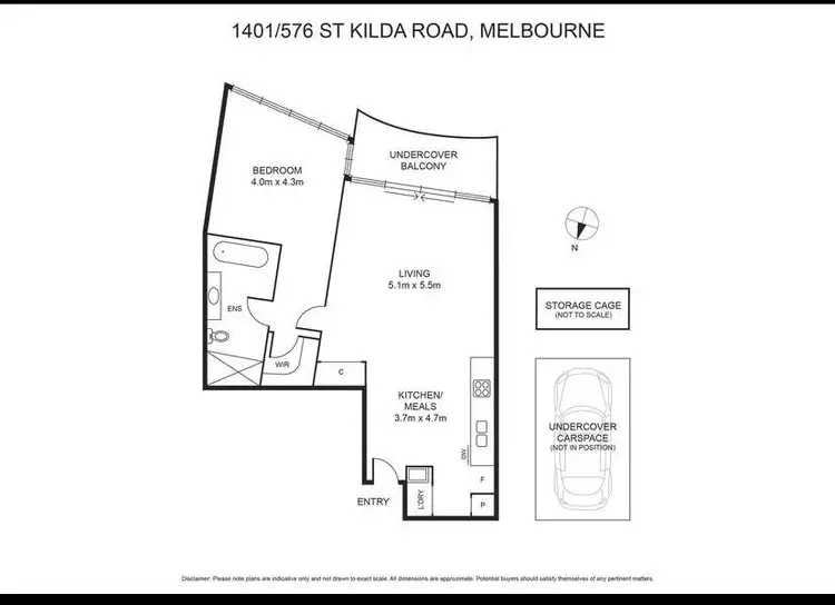 Floorplan of Homely apartment listing, 1401/576-578 St Kilda Road, Melbourne VIC 3004