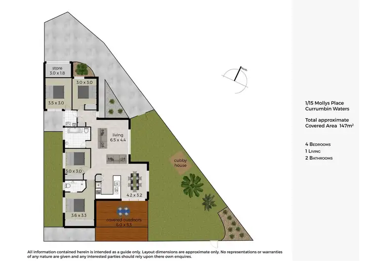 Floorplan of Homely semi-detached listing, 1/15 Mollys Place, Currumbin Waters QLD 4223
