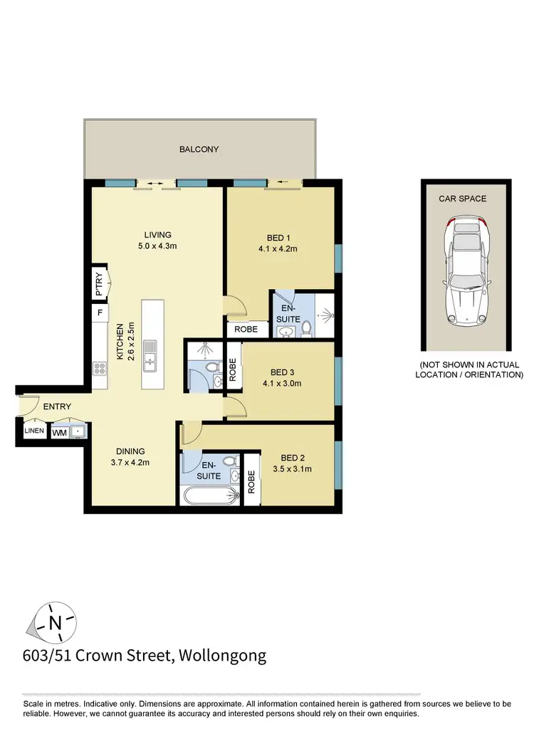 Floorplan of Homely apartment listing, 603/51 Crown Street, Wollongong NSW 2500