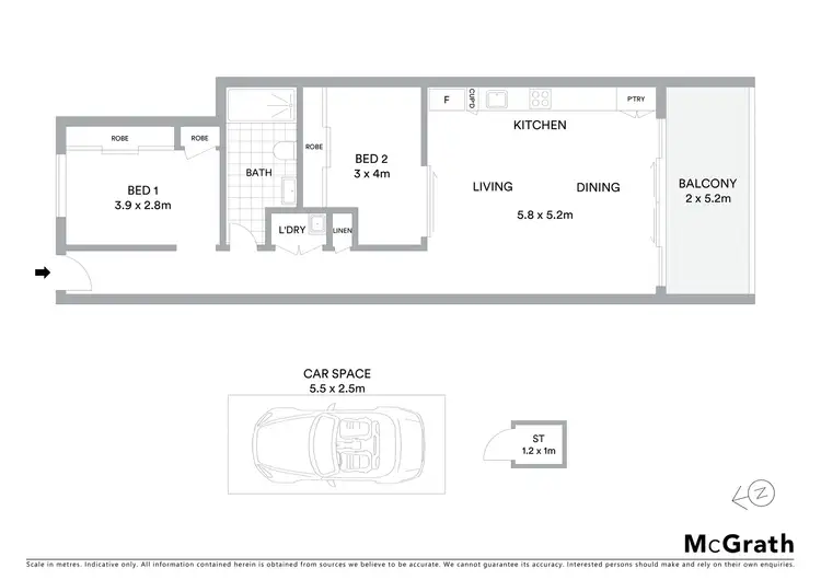 Floorplan of Homely apartment listing, 208/6 Bay Street, Botany NSW 2019