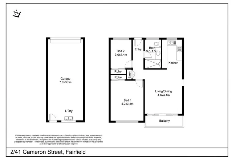 Floorplan of Homely unit listing, 2/41 Cameron Street, Fairfield QLD 4103