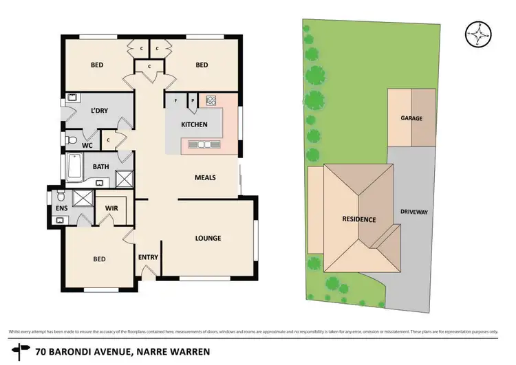 Floorplan of Homely house listing, 70 Barondi Avenue, Narre Warren VIC 3805