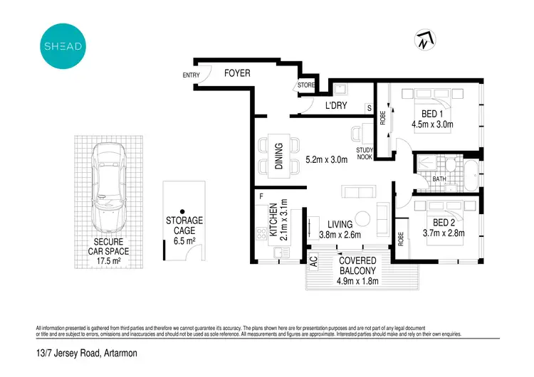 Floorplan of Homely apartment listing, 13/7 Jersey Road, Artarmon NSW 2064