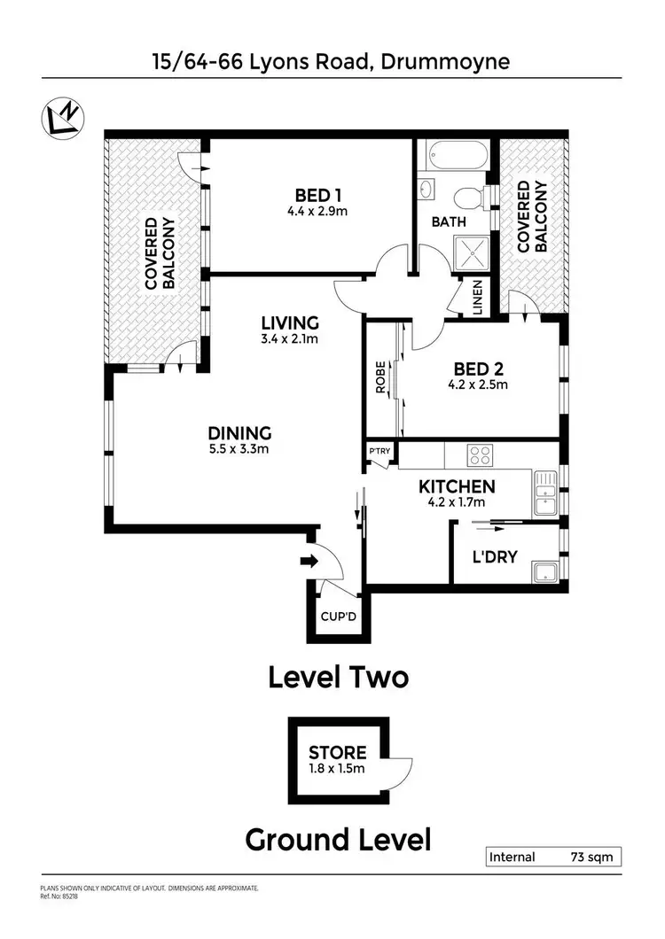 Floorplan of Homely unit listing, 15/64-66 Lyons Road, Drummoyne NSW 2047
